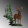 Wallity Deer 2 Escultura de Pared de Metal Multicolor
